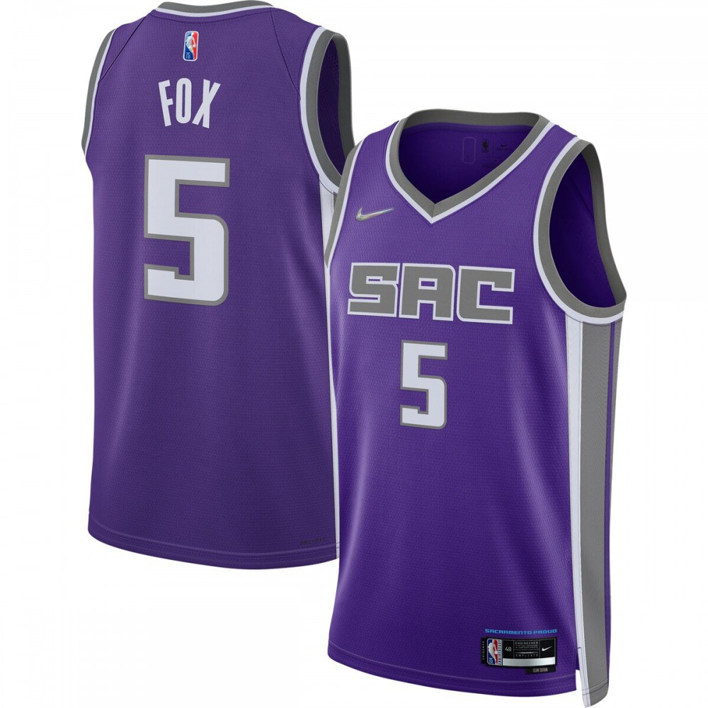 De'Aaron Fox Sacramento Kings 2021/22 Diamond Swingman Jersey - Icon Edition - Purple-Pro Kit Vault | Brand New 26/27 Sports Jerseys